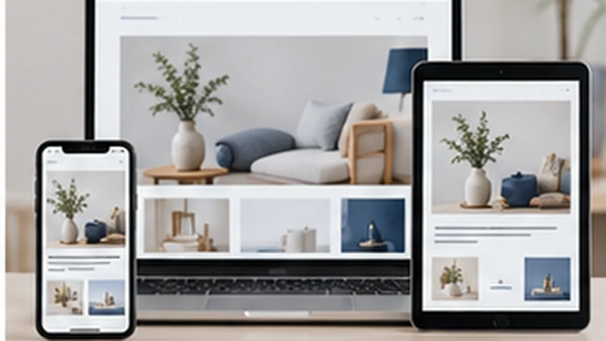 A business website layout being checked across laptop, tablet and smartphone screens