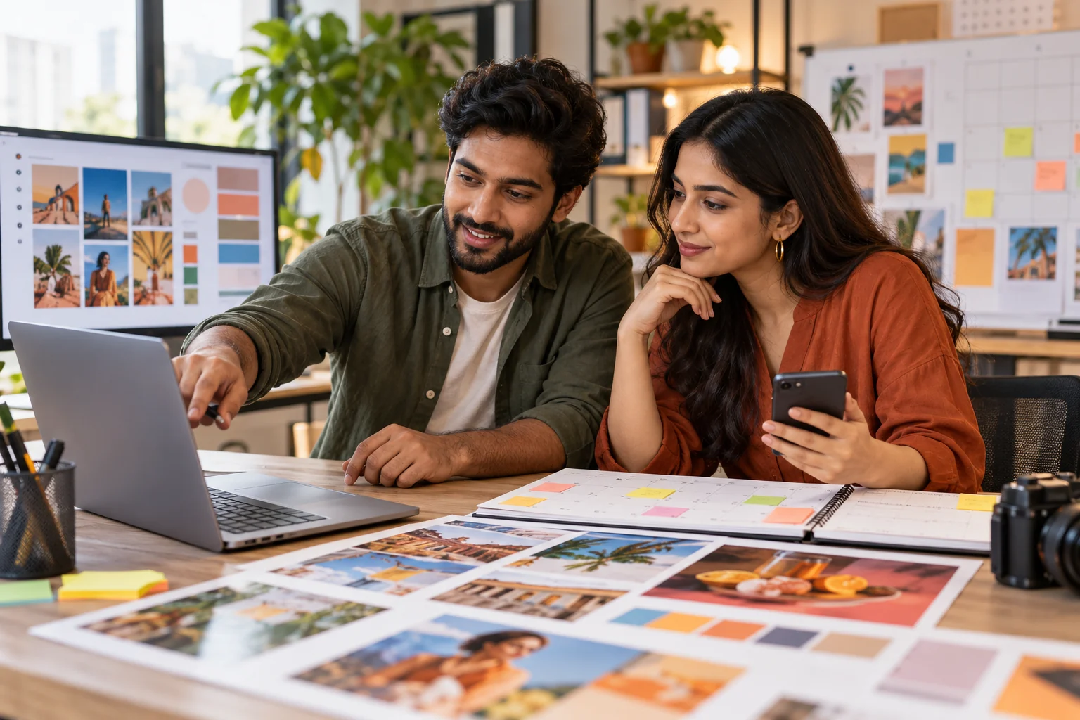 Digital campaign team developing Meta Ads creative and audience messaging