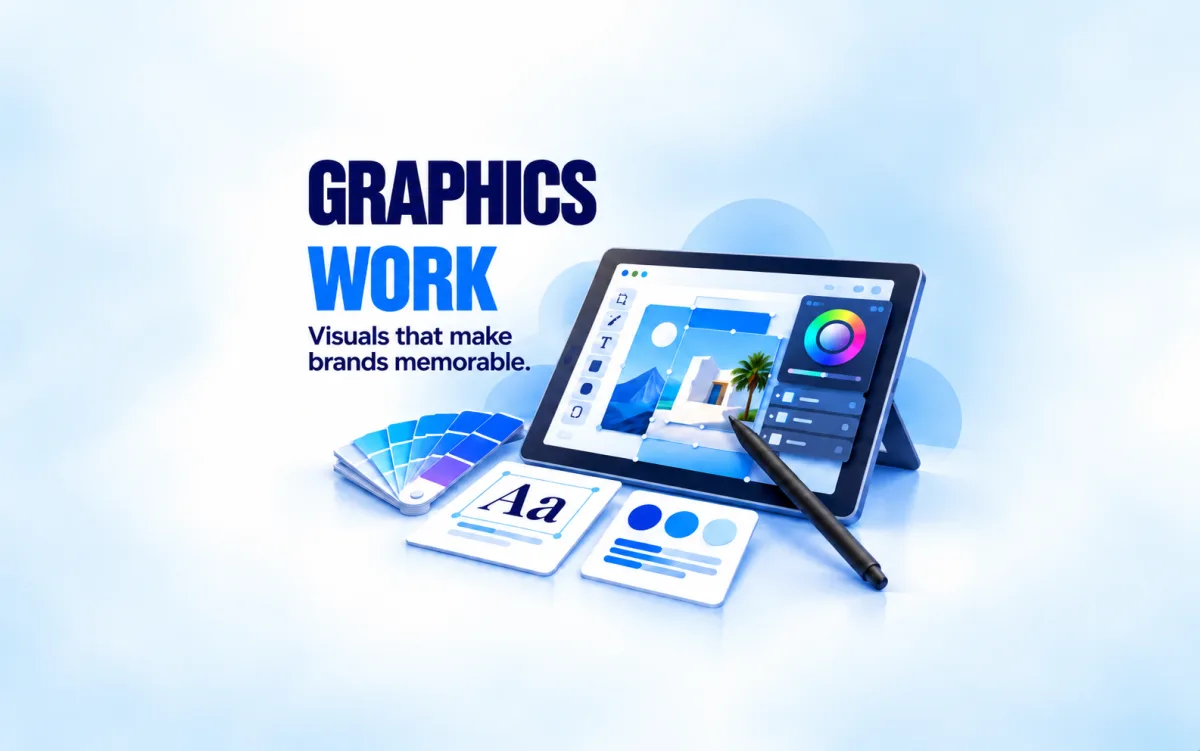 Graphics work service infographic