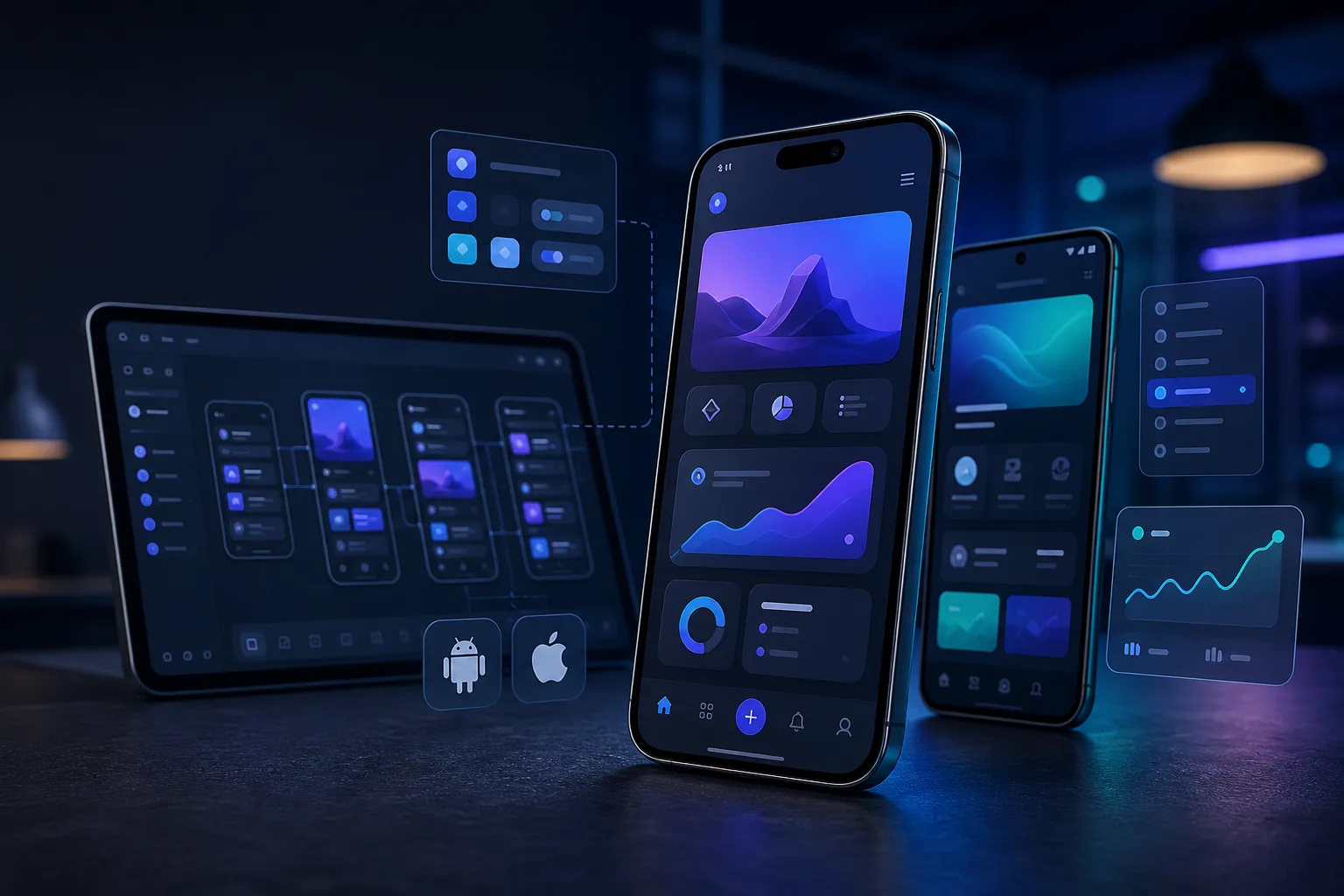 Mobile app development concept